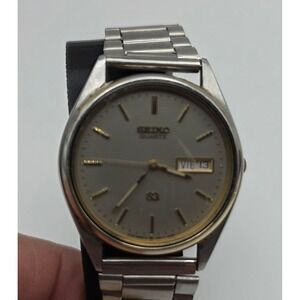 Vintage Seiko SQ Quartz Day-Date Stainless Steel Watch – Runs Great